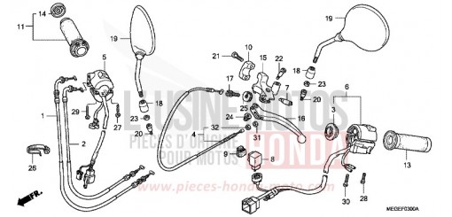 CONTACTEUR DE POIGNEE/CABLE VT750CSA de 2010